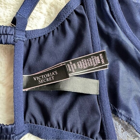 Victoria's Secret | Navy Blue Dream Angels Unlined Balconet Bra | Size 34D - Picture 11 of 13